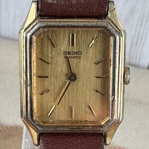 Vintage Seiko Gold Tone Tank Styled Watch